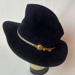 Launcealot Vintage Black Hat with Gold Accent